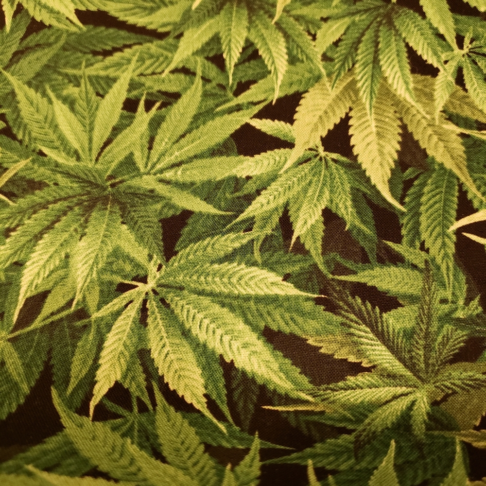 Herb cannabis flower print fabric
